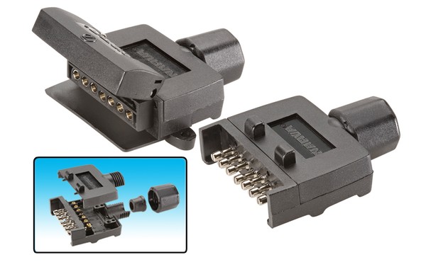 The new NARVA 'Quickfit' flat 7-pin plug and socket makes trailer wiring easier